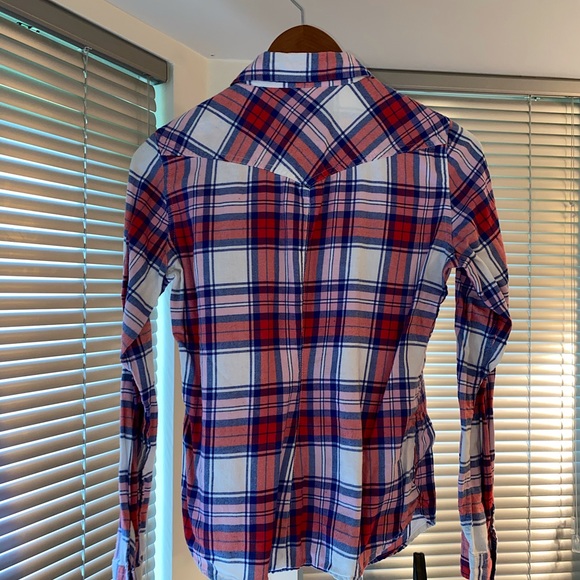 American Eagle Flannel Snap Button Up - Picture 2 of 3
